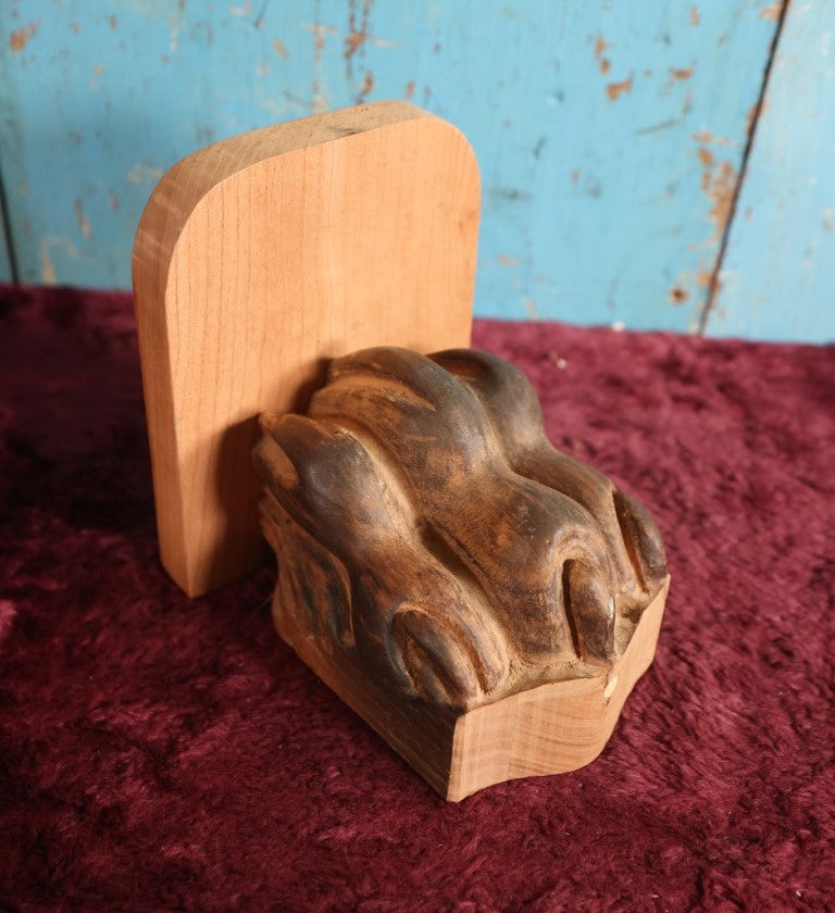 Lot 100 - Wooden Claw Furniture Foot Turned Into Bookend, Single