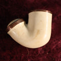 Lot 114 - Antique Carved Bone Pipe With Copper Rims, No Stem