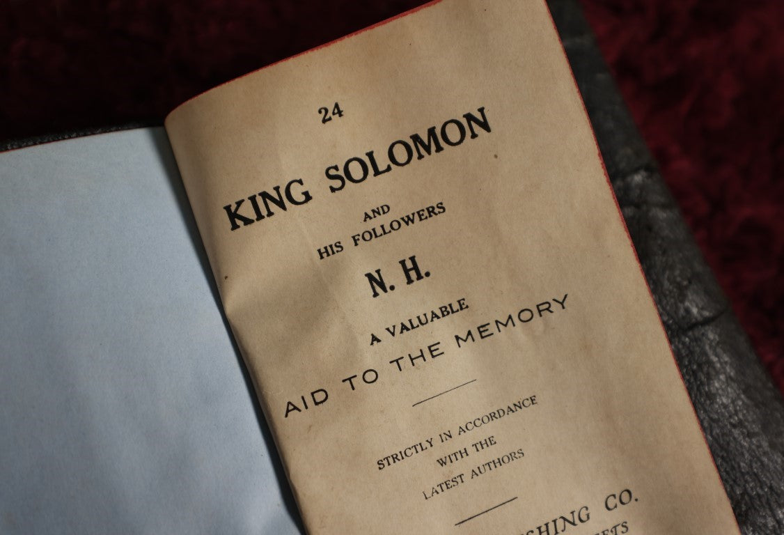 Lot 136 - Antique King Solomon And His Followers New Hampshire A Valuable Aid To The Memory Esoteric Cypher Book, 1920