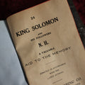 Lot 136 - Antique King Solomon And His Followers New Hampshire A Valuable Aid To The Memory Esoteric Cypher Book, 1920