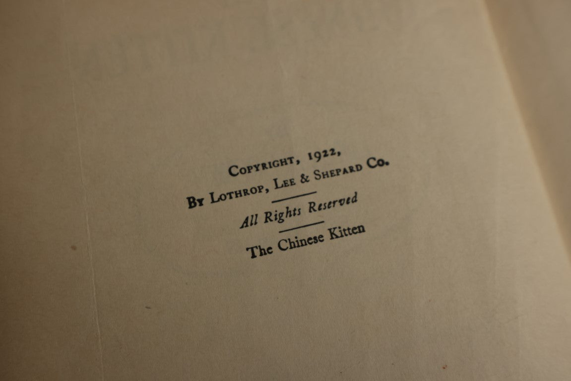 Lot 138 - The Chinese Kitten By Edna Brown, Antique Book With Cat On Cover, 1922, Chicago