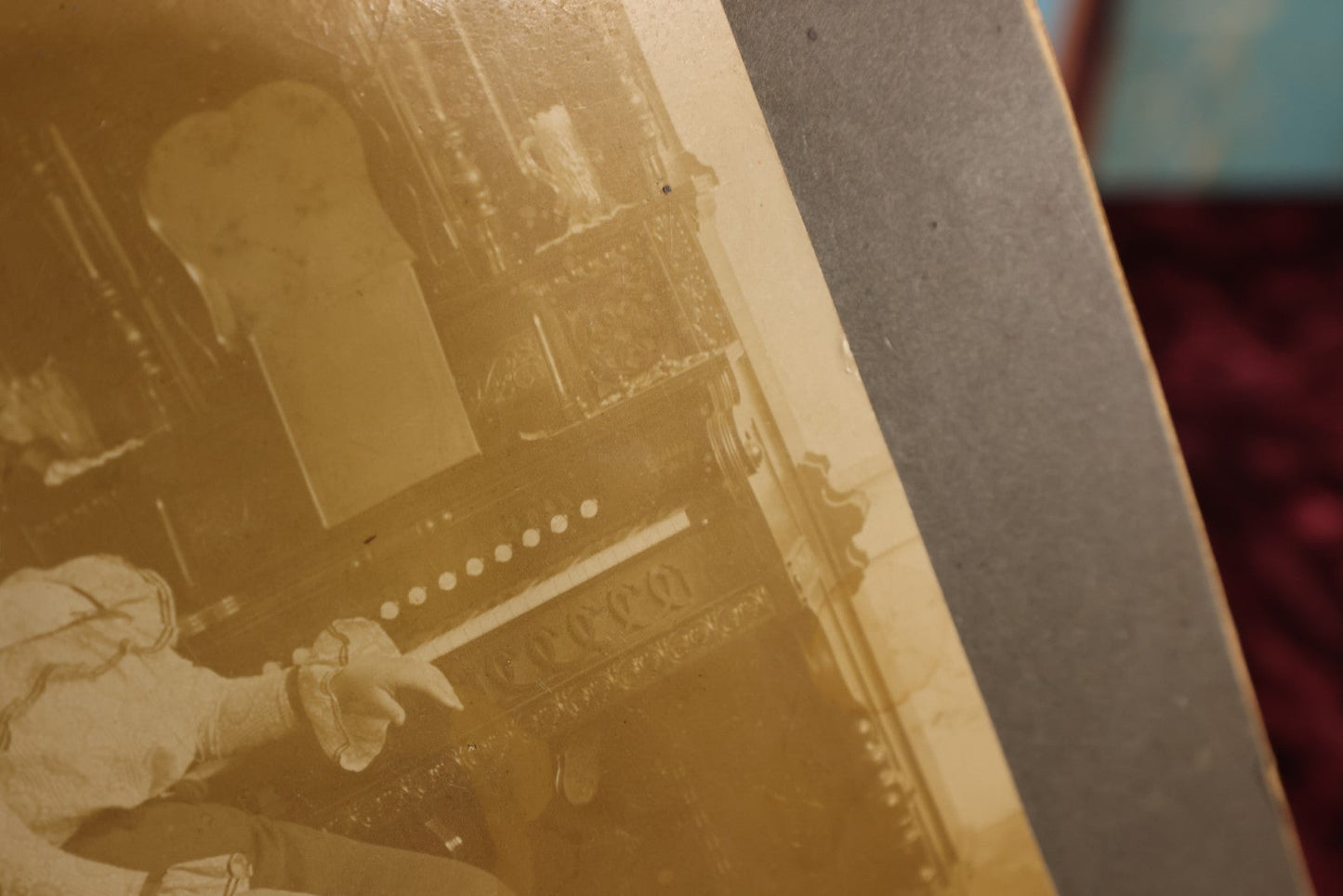 Lot 165 - Boarded Photo - Woman Sitting At Ornate Pump Organ