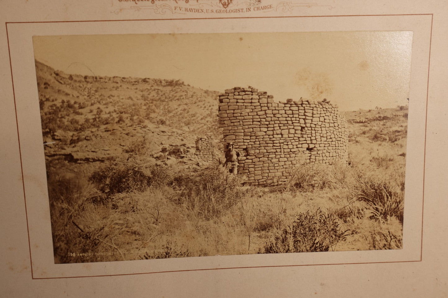 Lot 166 - F.V. Hayden Expedition, U.S. Geological Survey, Department Of The Interior, Albumen Photo By William Henry Jackson, Showing North American Indian (Ancestral Pueblo) Stone Ruins In Mancos Canyon, 1880