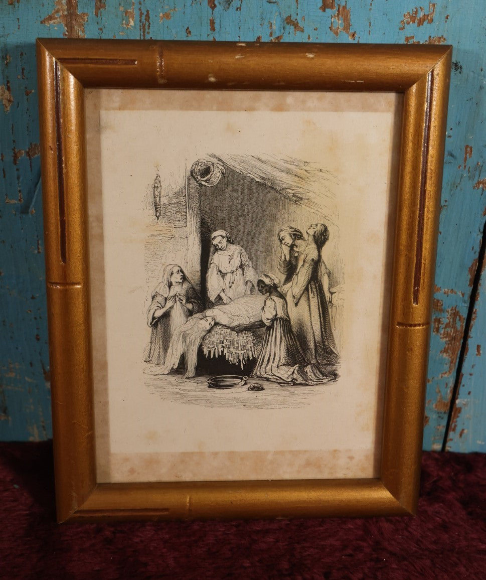 Lot 022 - Antique Framed Engraving, "The Malabar Women Washing The Body Of Virginia" From The Novel Paul Et Virginie By Jacques-Henri Bernardin De Saint-Pierre