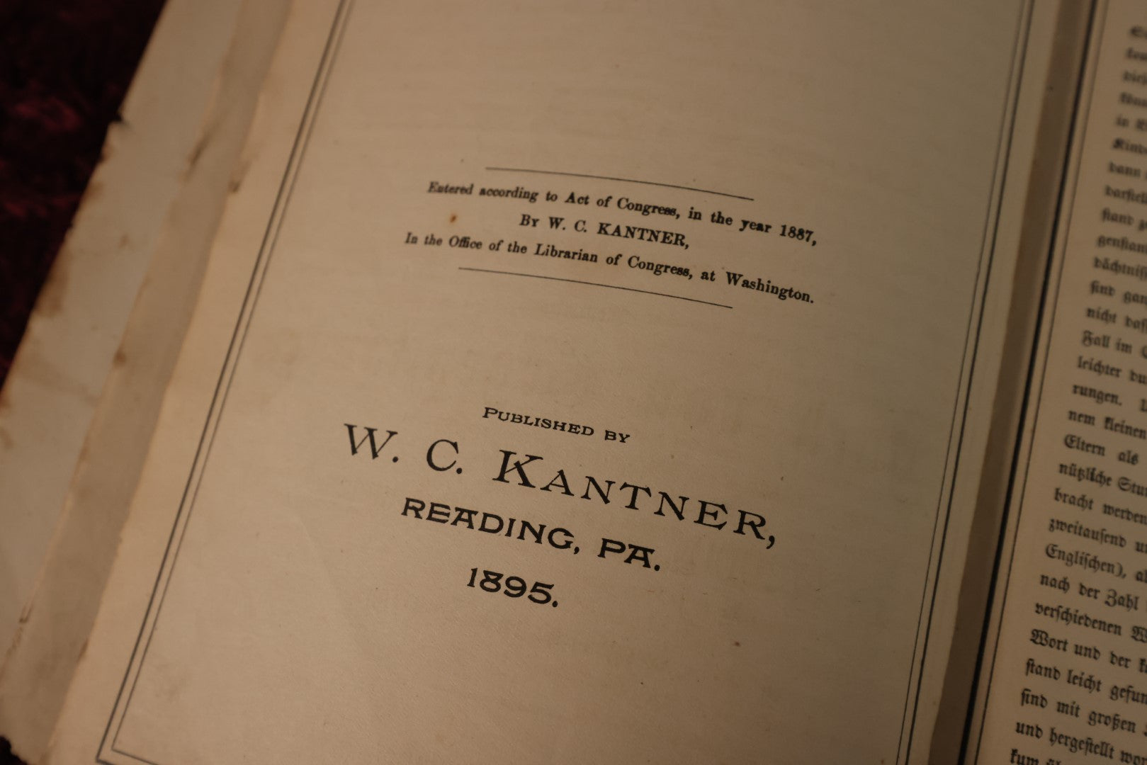 Lot 026 - Kantner's Book Of Objects Containing 2051 Engravings, Antique Book By W.C. Kantner, Reading, Pennsylvania, 1895