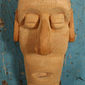 Lot 029 - Unique Vintage Carved Wooden Head, Dated 1992, Anniversary Gift, Attributed To Blind Wood Carver Who Carved From Imagination