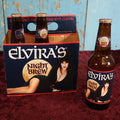 Lot 039 - Vintage 1990s Elvira's Night Brew Beer Six Pack Cardboard Carrier With Three Original Bottles With Caps, Cassandra Peterson, Mistress Of The Dark