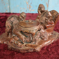 Lot 040 - Vintage Chalkware Statue Of Two Drunk Old Men, Little Dog Smelling Foot, Note Chip On Bottom