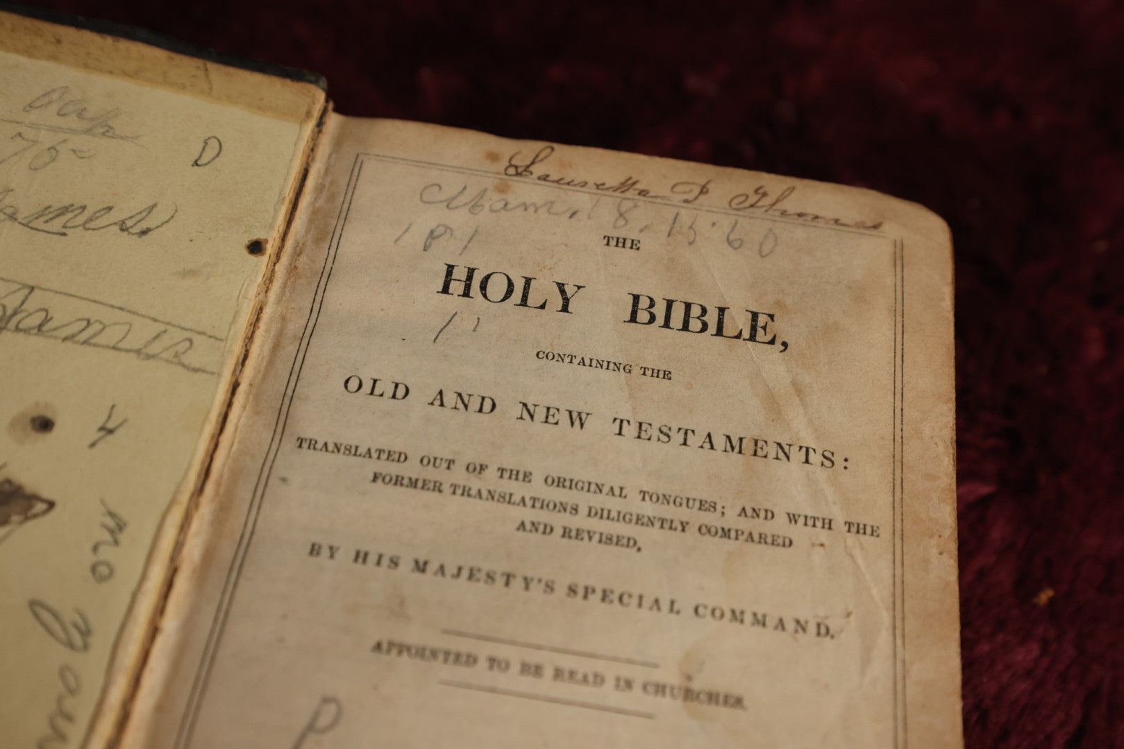 Lot 053 - The Holy Bible Containing The Old And New Testaments, Translated And Revised By His Majesty's Special Command, London, 1848