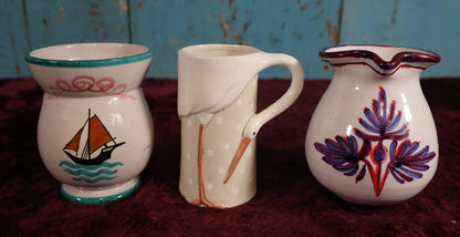 Lot 055 - Three Piece Vintage Pottery Grouping: Two Italian Pieces, And Novelty Stork Stein