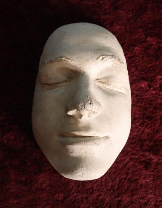 Lot 072 - Antique Death / Life Mask, White Plaster, Marked "Tee Twat," 1937