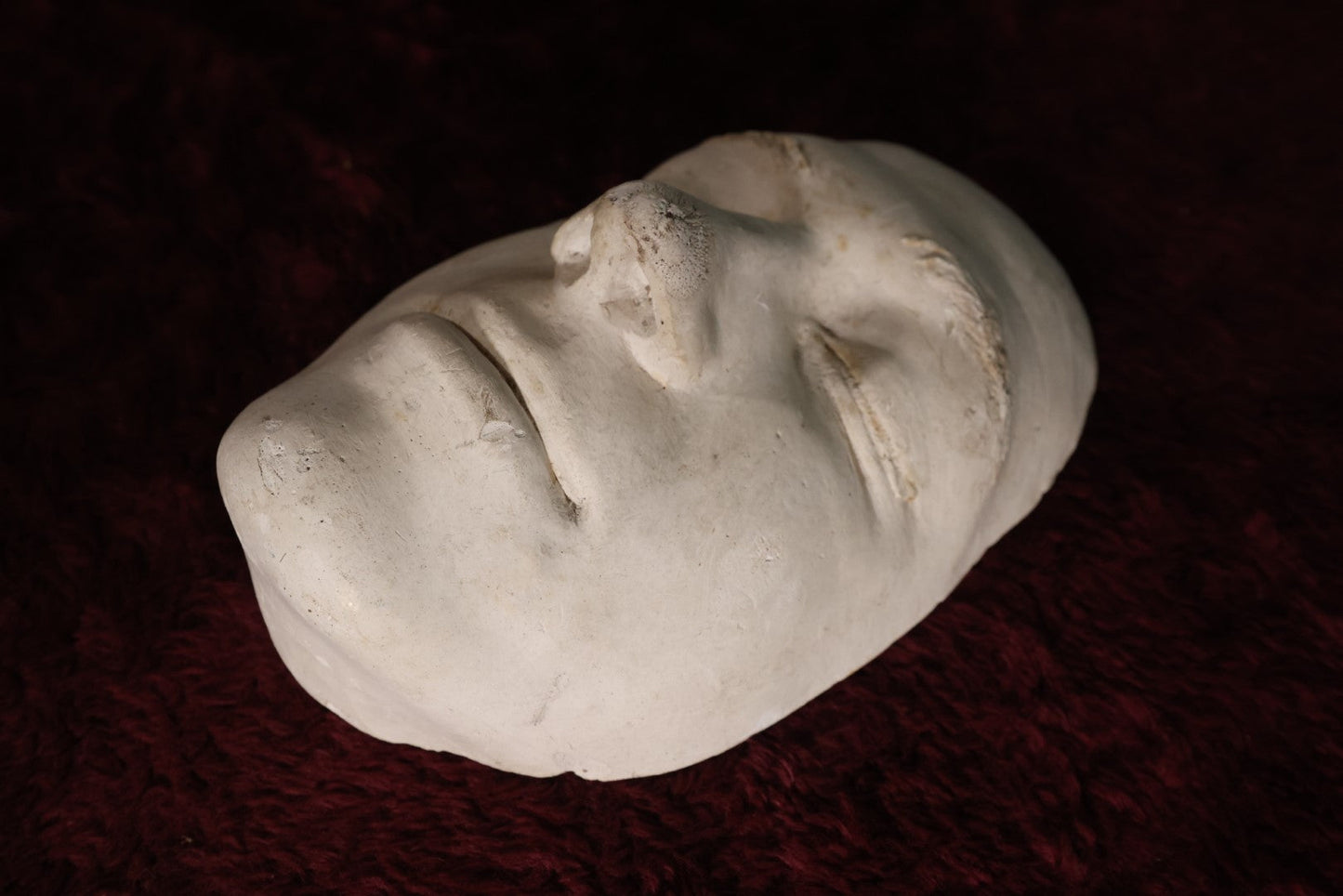 Lot 072 - Antique Death / Life Mask, White Plaster, Marked "Tee Twat," 1937