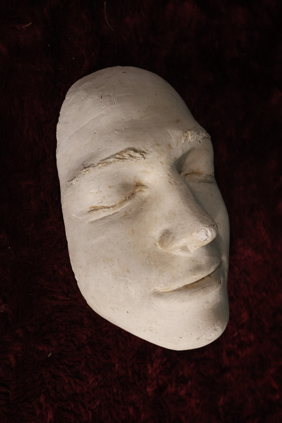 Lot 072 - Antique Death / Life Mask, White Plaster, Marked "Tee Twat," 1937