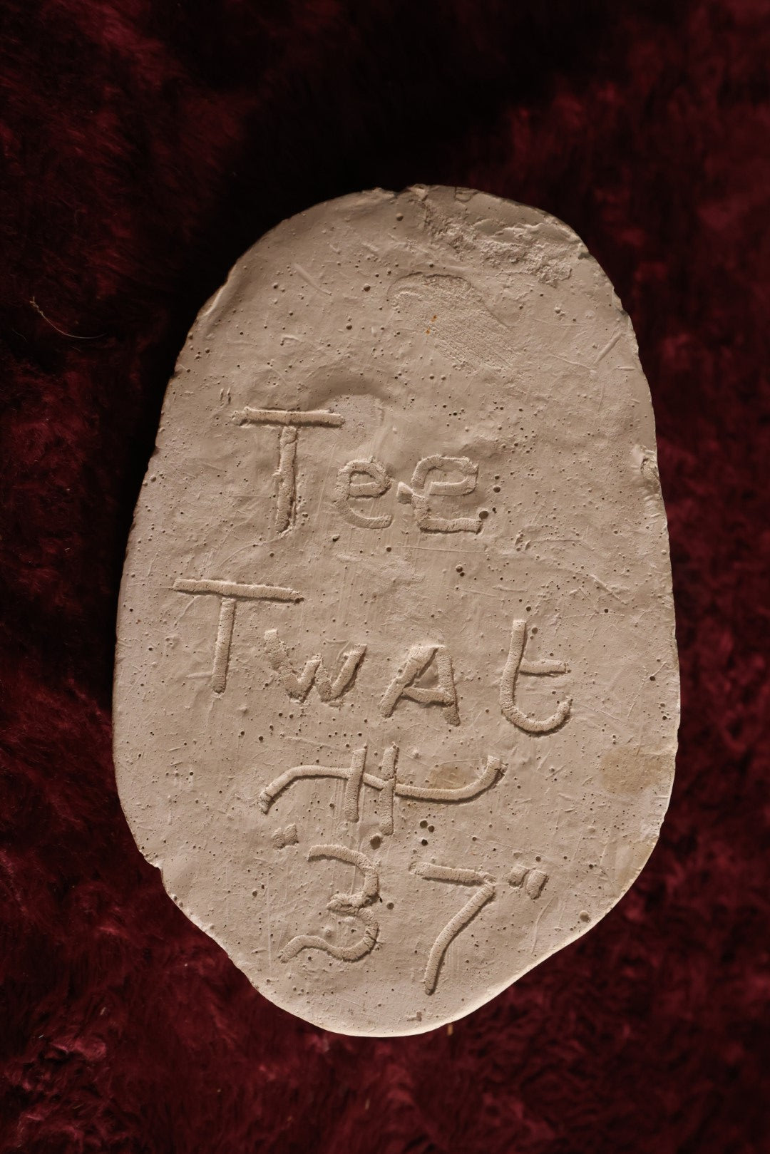 Lot 072 - Antique Death / Life Mask, White Plaster, Marked "Tee Twat," 1937