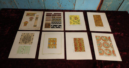 Lot 075 - Grouping Of Eight Hand Painted Architectural And Textile Plates, Signed L. Burlingame, Italian, Sicilian, & Byzantine Textiles & More