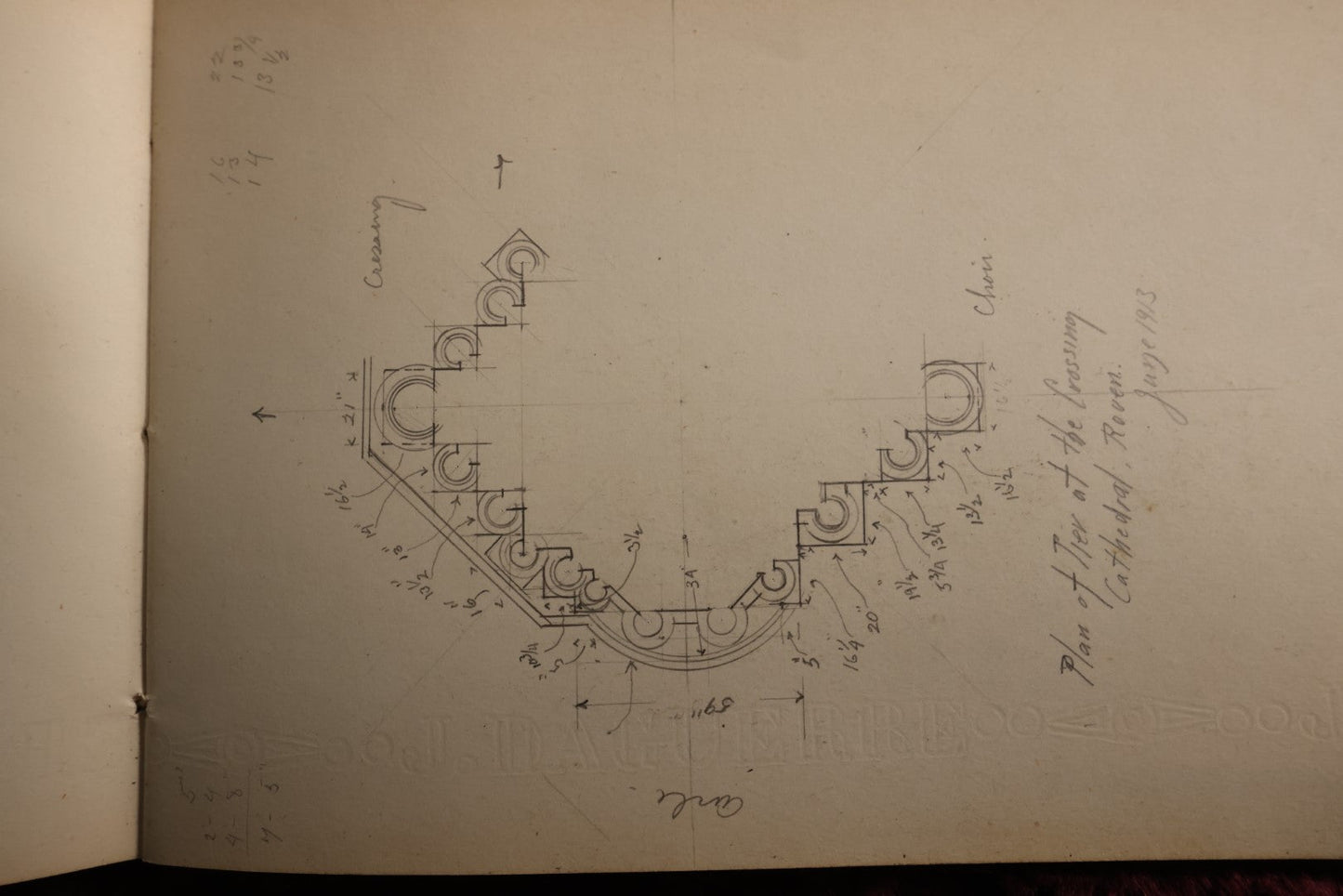 Lot 078 - Antique 1913 Architecture And Design Sketchbook, Likely Belonged To A Student Traveling In Europe, Designs From Paris, France, London, And Boston, Sketchbook Purchased At Chapron Coquelin, 34 Rue De Seine