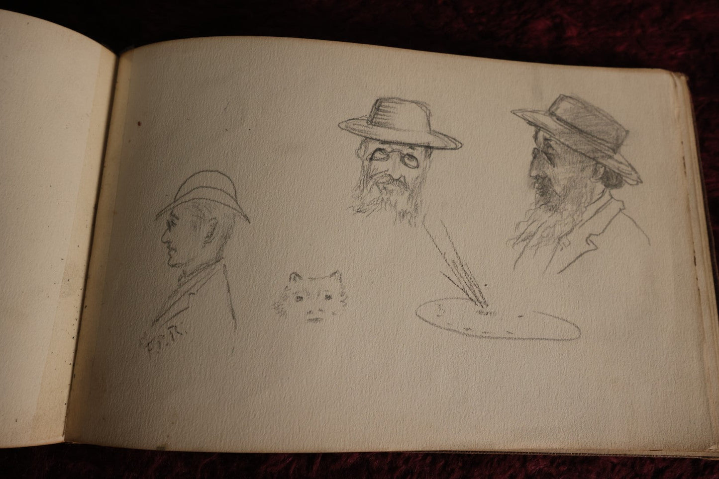 Lot 079 - Antique Sketchbook Of Jean Macleod, New England, 1881, Full Of Incredible Original Pencil Sketches And Drawings, Cartoons And More