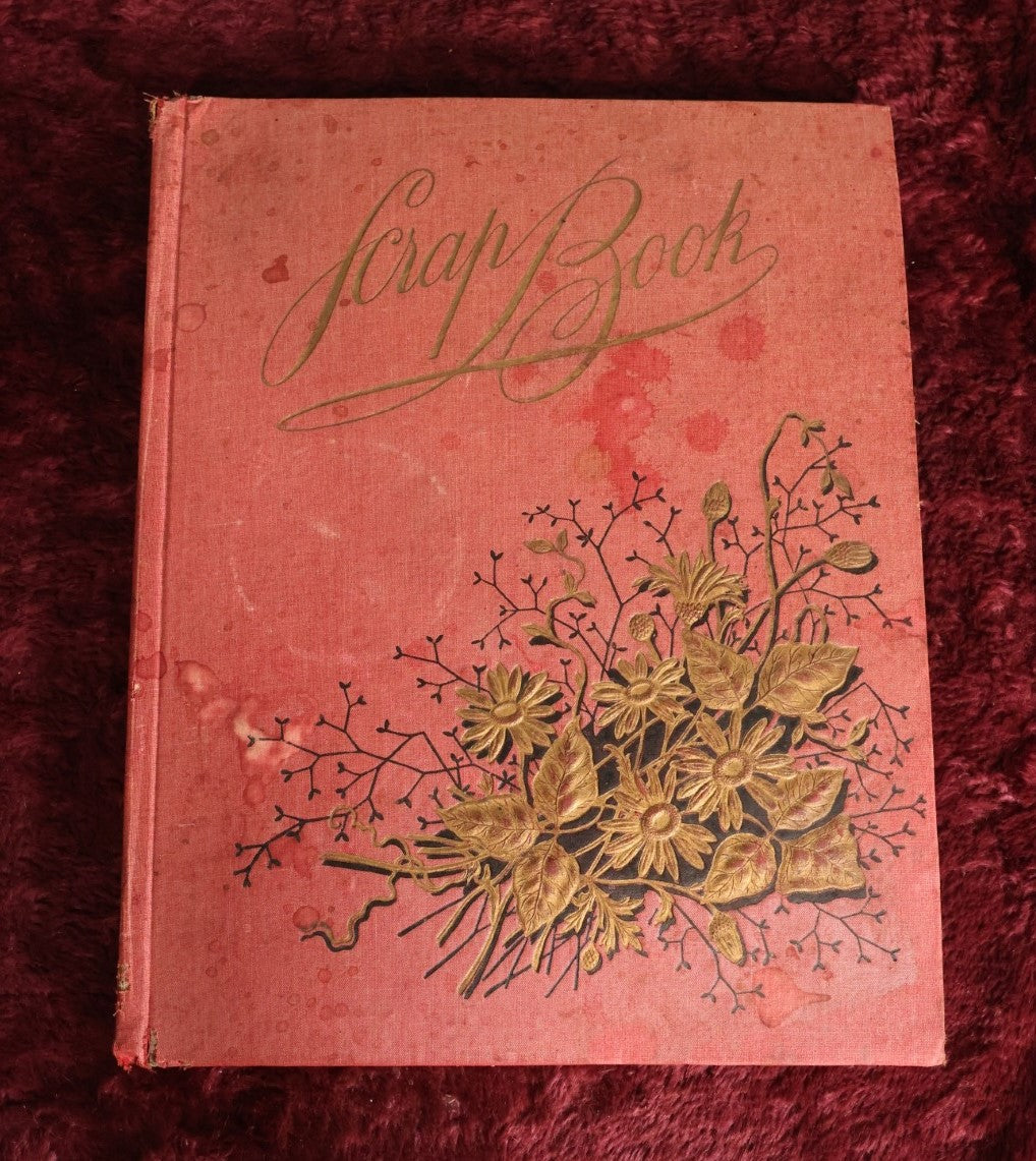 Lot 080 - Antique Victorian Scrapbook With Many Trade Cards, Calling Cards, Pen And Ink Cards, Plus Bonus Scrapbook Page