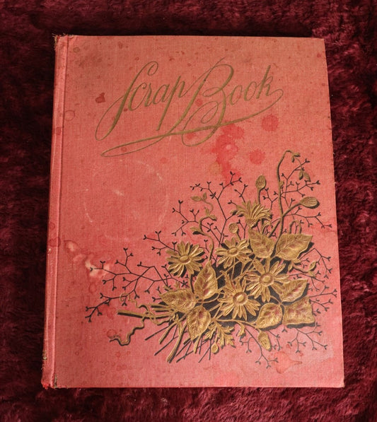 Lot 080 - Antique Victorian Scrapbook With Many Trade Cards, Calling Cards, Pen And Ink Cards, Plus Bonus Scrapbook Page