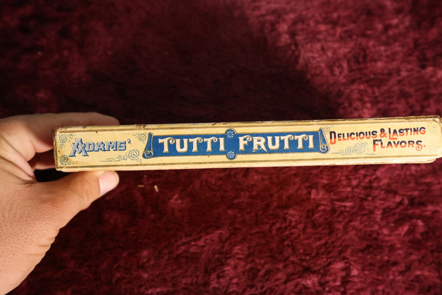 Lot 082 - Antique Advertising Box For Tutti Frutti Chewing Gum, By Adams, 100 Pieces, Featuring American Stage Actress And Singer Pauline Hall