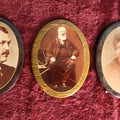 Lot 084 - Grouping Of Three Antique Celluloid Photo Buttons, Man And Woman Couple, Old Man