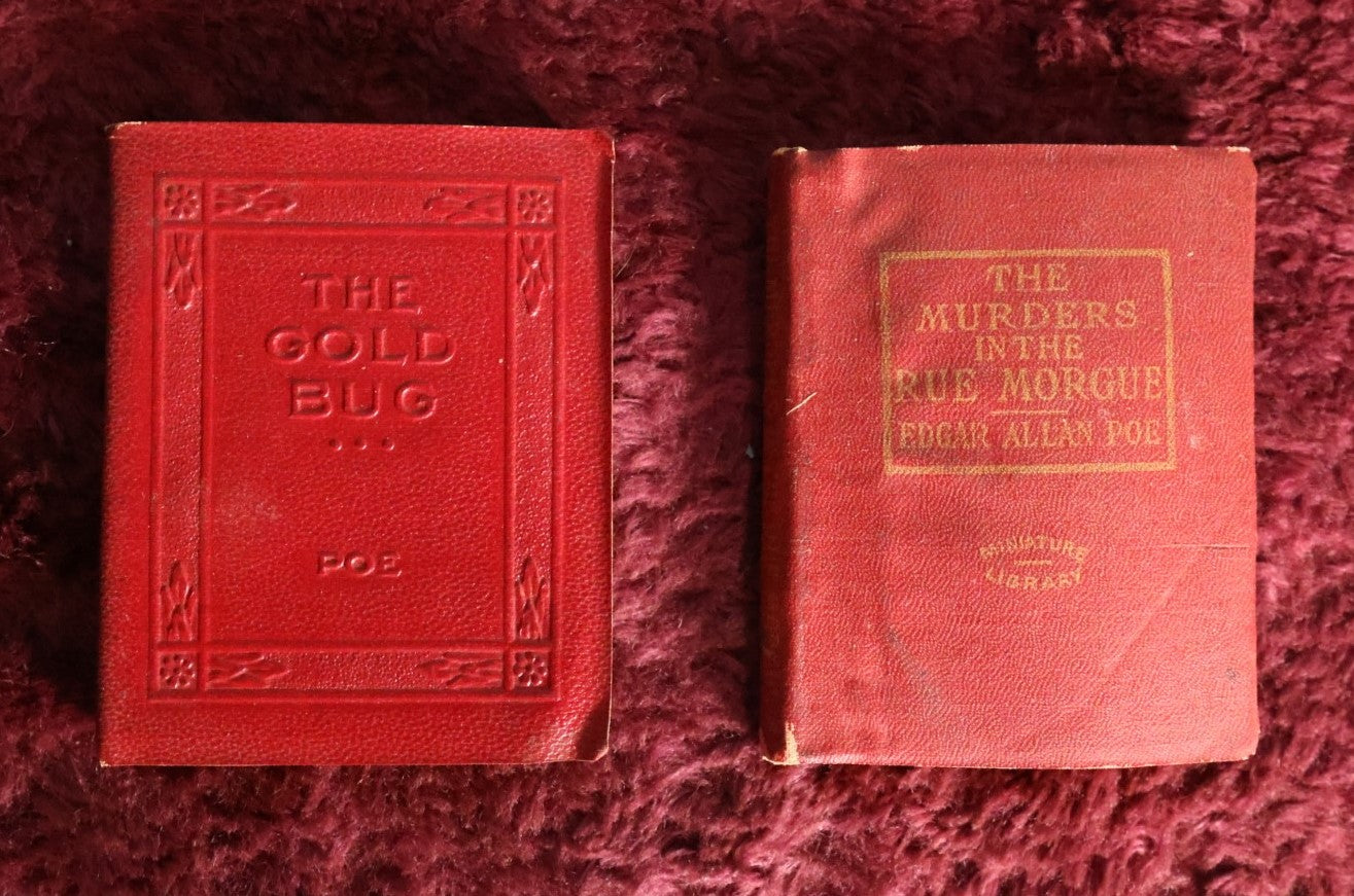 Lot 085 - Pair Of Antique Little Library Edgar Allan Poe Books; The Murders In The Rue Morgue And The Gold Bug