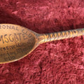 Lot 086 - Antique Folk Art Pyrography Constitutional Club Ramsgate Progressive Whist Card Game Spoon, Thursday, March 10, 1910, With Gems, Wood Burned Face, Likely From Kent, England