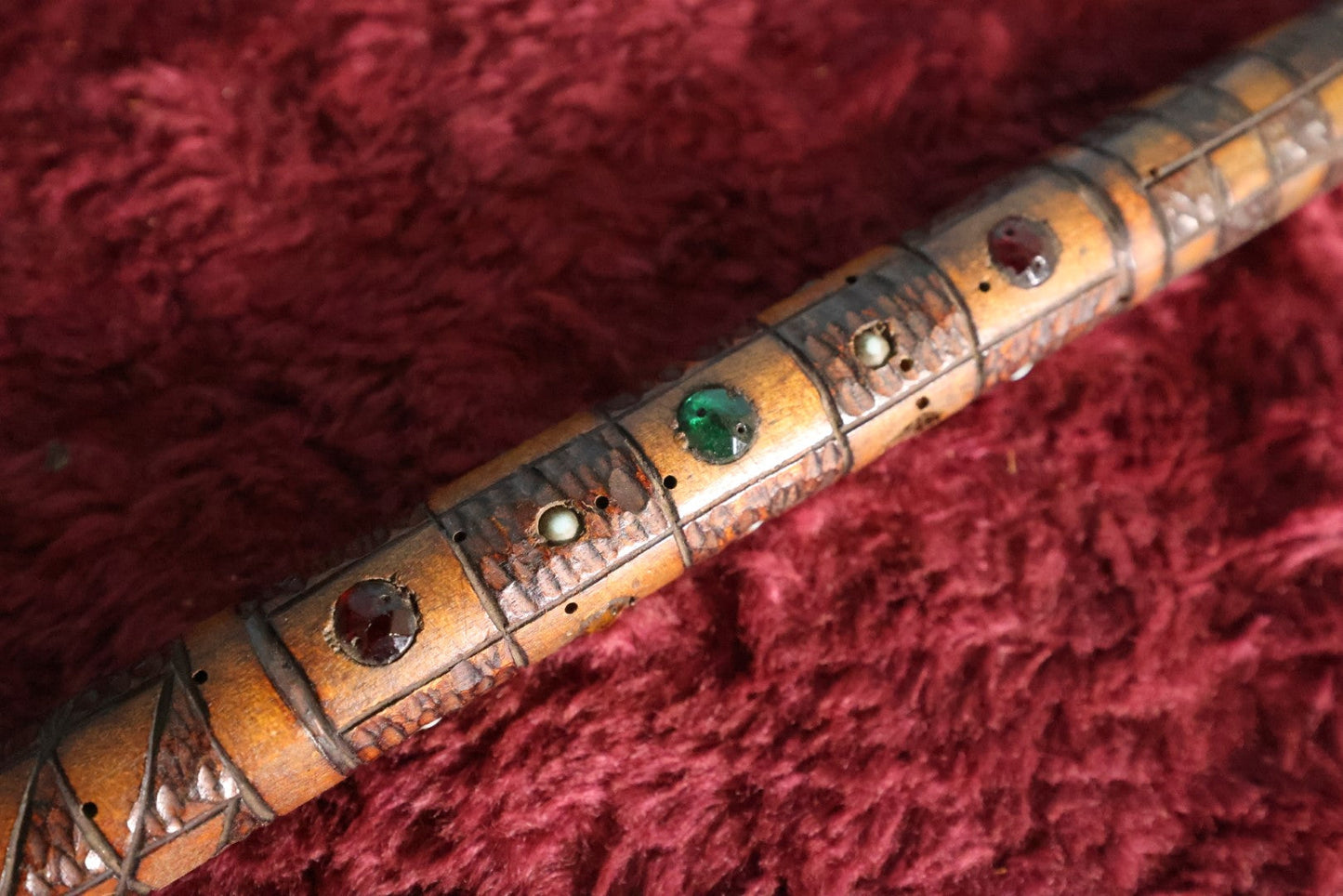 Lot 086 - Antique Folk Art Pyrography Constitutional Club Ramsgate Progressive Whist Card Game Spoon, Thursday, March 10, 1910, With Gems, Wood Burned Face, Likely From Kent, England