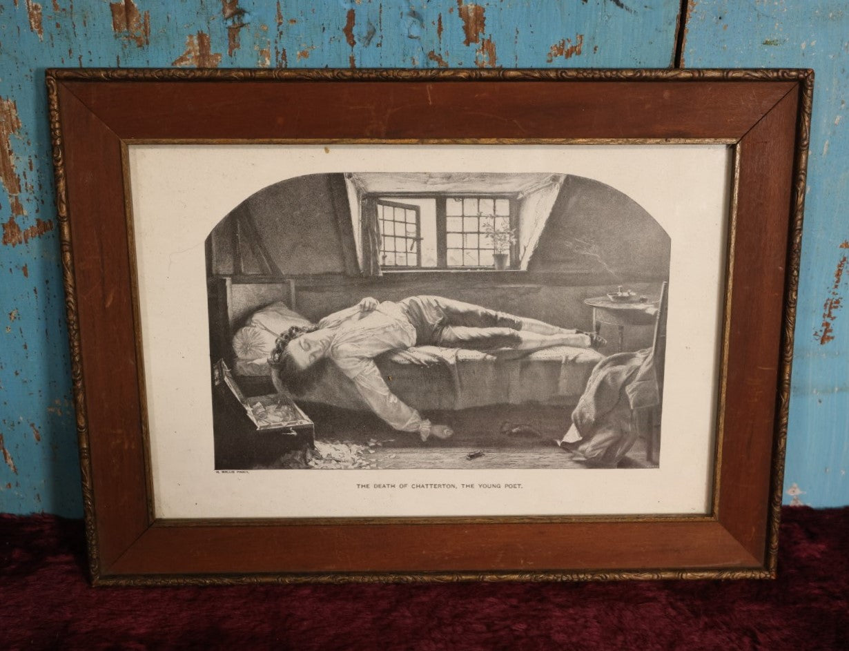 Lot 092 - Antique Print, The Death Of Chatterton, The Young Poet, Thomas O. Barlow Engraving After Henry Wallis Painting (English), Depicts 17-Year-Old Romantic Poet Who Poisoned Himself With Arsenic