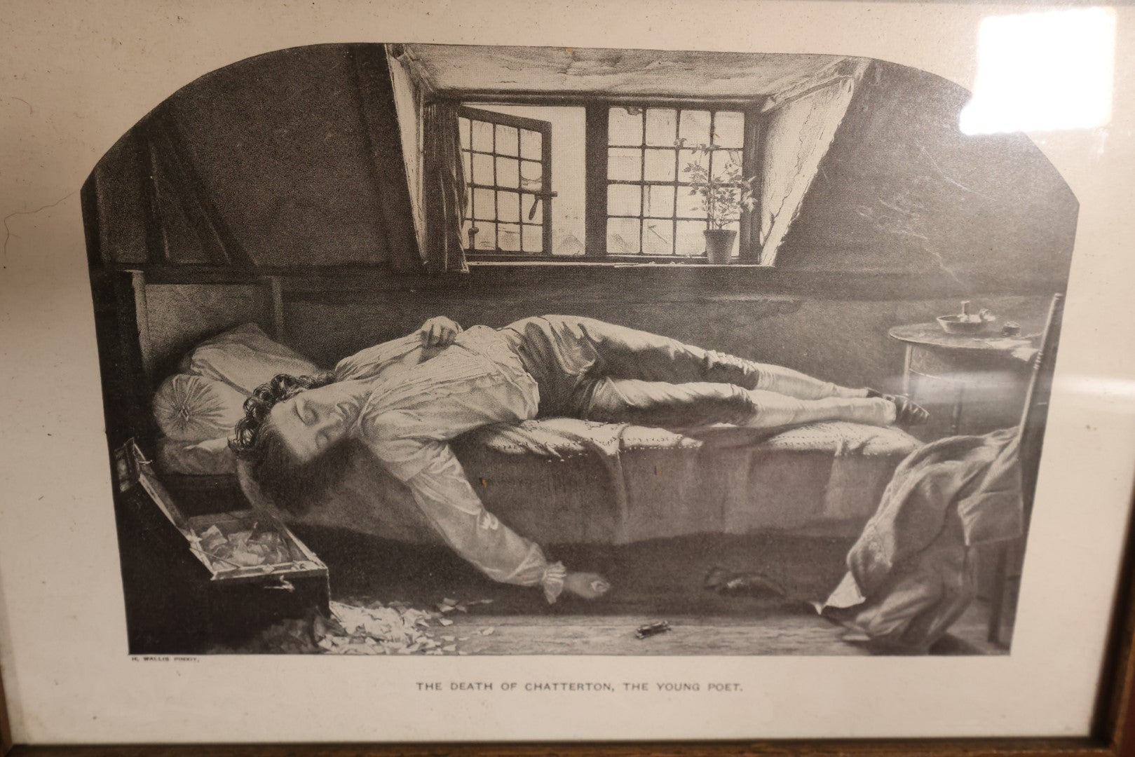 Lot 092 - Antique Print, The Death Of Chatterton, The Young Poet, Thomas O. Barlow Engraving After Henry Wallis Painting (English), Depicts 17-Year-Old Romantic Poet Who Poisoned Himself With Arsenic