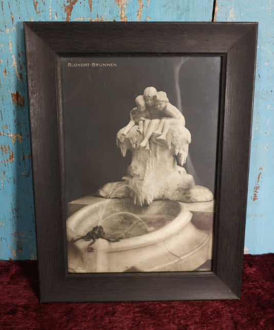 Lot 094 - Antique Framed German Print Depicting The Fairytale Fountain, "Märchenbrunnen," By French Sculptor Max Blondat, Marked Blondat-Brunnen,  Print Copyright Friedrich O. Walter, Berlin, No. 39