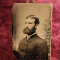 Lot 102 - Tintype - Young Man With Upturned Beard, Middle Part Hair