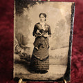 Lot 114 - Tintype - Young Woman In Dress Holding Stereo Viewer