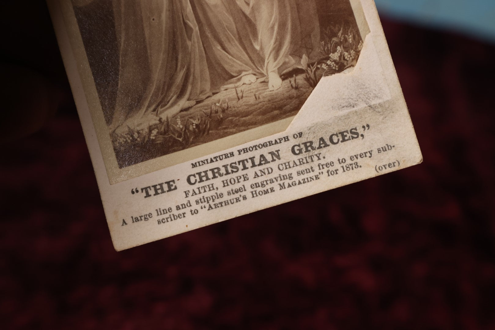 Lot 127 - Cart De Viste (CDV) - The Christian Graces, Album Filler Card, Faith Hope And Charity, Illustrated