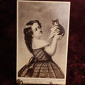 Lot 128 - Cart De Viste (CDV) - The Happy Pair, Girl With Cat, Album Filler Card, Illustrated, 1865