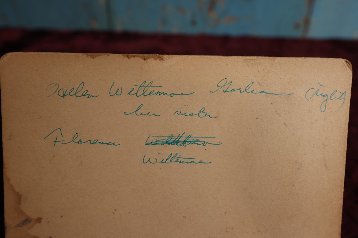 Lot 134 - Small Boarded Photo - Two Young Girls With Curls, Interior Photograph, Helen Wittemore And Sister Florence