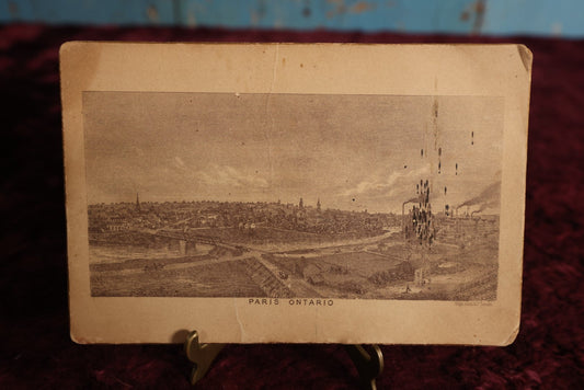Lot 141 - Cabinet Card - Illustrated Image Of Paris, Ontario, By Rolph Smith & Co., Toronto, Note Ink Splatter