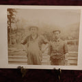 Lot 146 - Cabinet Card - Two Gruff Looking Tradesmen, Laborers, Man With Hands On Hips, Outdoor Photo