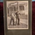Lot 151 - Small Boarded Photo - Two Gruff Looking Tradesmen, Laborers, Outside Tavern, Tools On Belt, Possible Line Workers, Electricity Workers