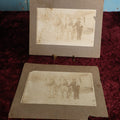 Lot 153 - Pair Of Duplicate Mounted Photos - Man With Two White Horses, Holding Child, Outdoor Photo