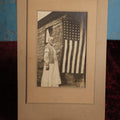 Lot 158 - Antique Mounted Photo Of Old Woman Proudly Showing 48 Star Flag