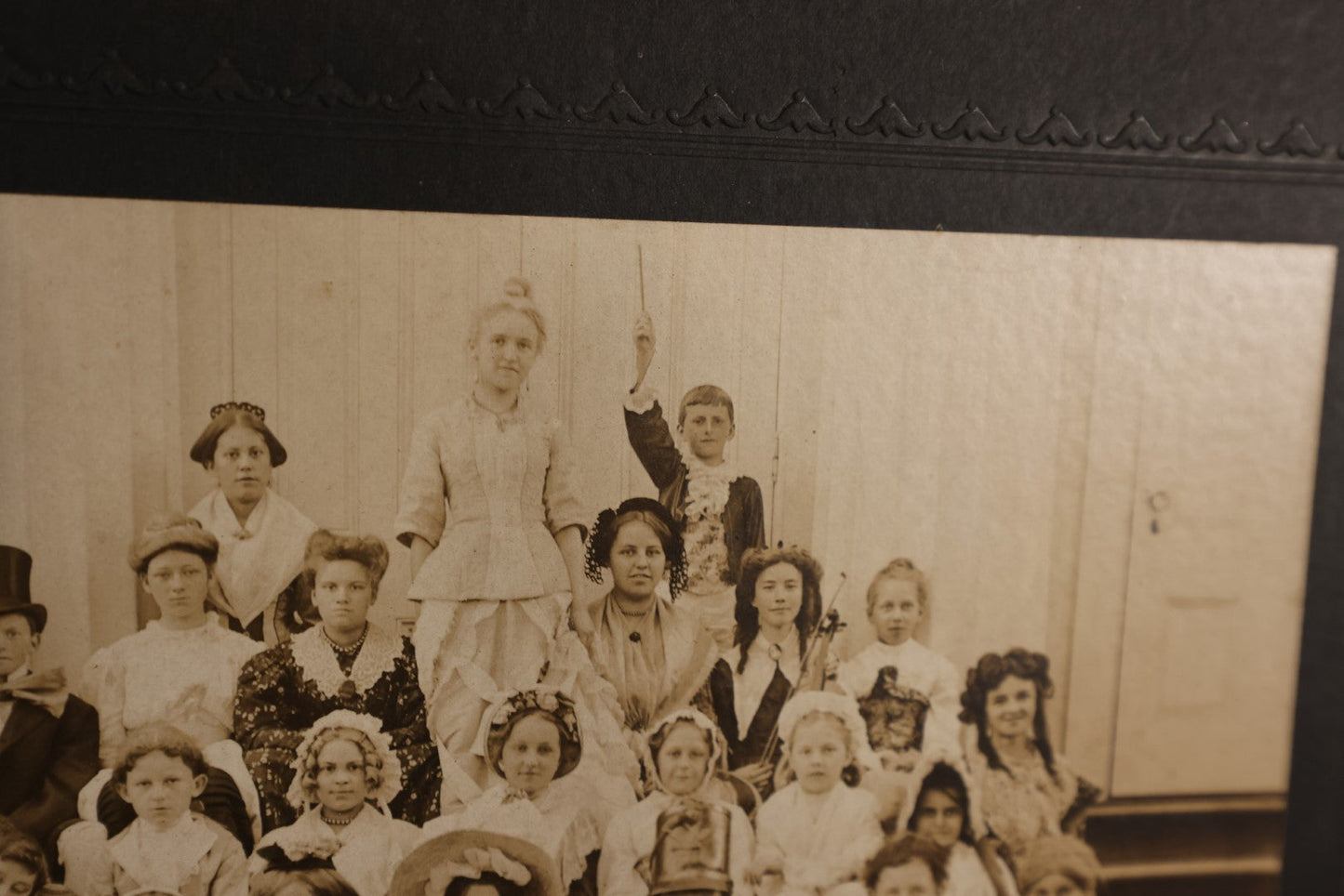 Lot 164 - Boarded Photo - Group Photo Of Young People, Class Photo, In Costumes, Likely Part Of Play, Little Boy As Wizard Holding Magic Wand