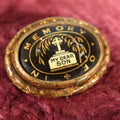 Lot 007 - Antique English Mourning Brooch, "In Memory of My Dear Son," With Cross, Gravestone, Weeping Willow, Note Rust, Wear