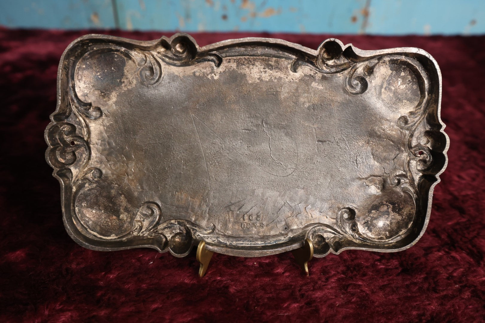 Lot 013 - Antique Casket Plaque For Mark Jacques, Died October 6, 1907, Manufactured By S&Co, Likely Simmons And Company, No. 201