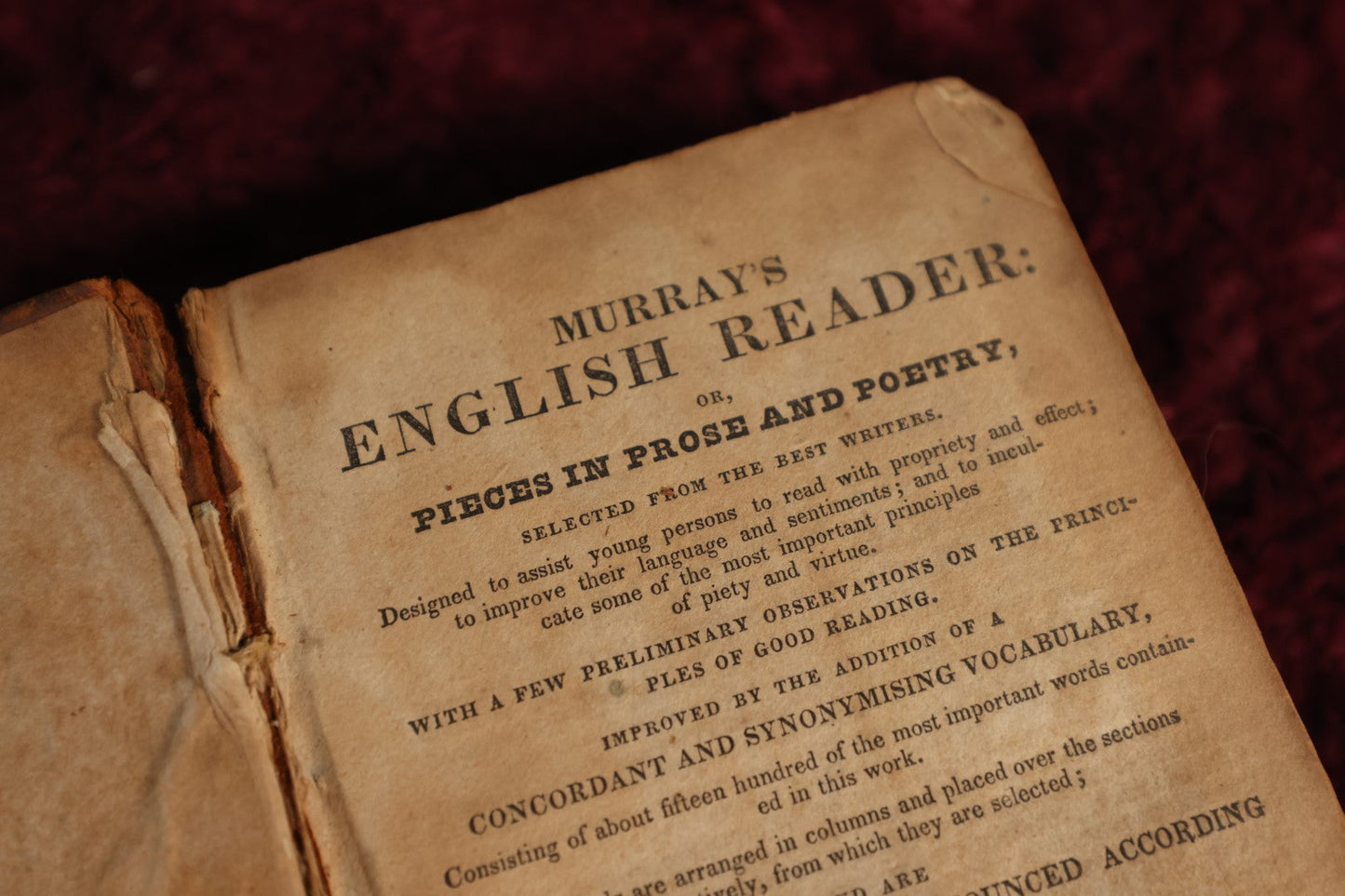 Lot 164 - Book - Murray's English Reader, Prose And Poetry, Boston, 1826, Early Leather Bound Book, 