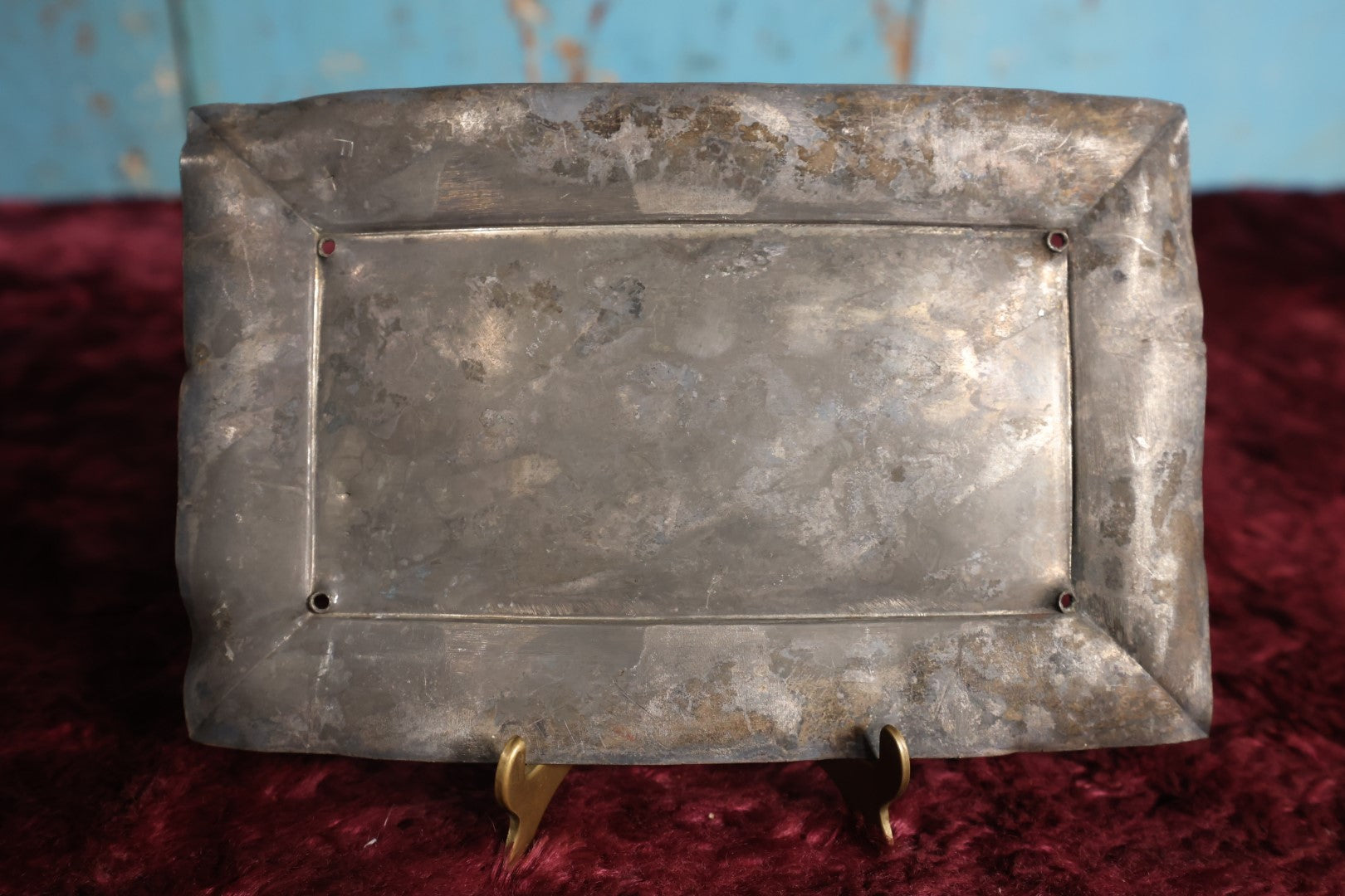 Lot 015 - Antique Casket Plaque For Celestes Jacques, Died November 16, 1886, Age 65 Years, Note Warping