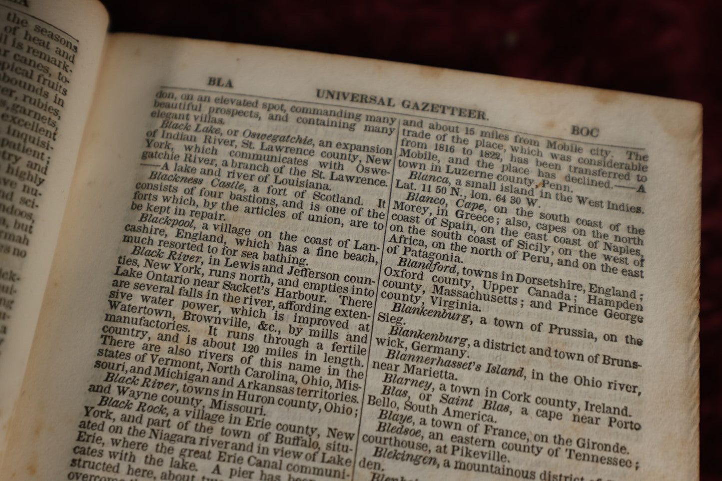 Lot 168 - Book - "The New Universal Gazetteer, Or Geographical Dictionary," 1833, Part Ii of A Treasury of Knowledge