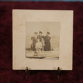 Lot 182 - Single Photo - Small Boarded Photo of Three Ladies And Young Man At Beach, Fashion