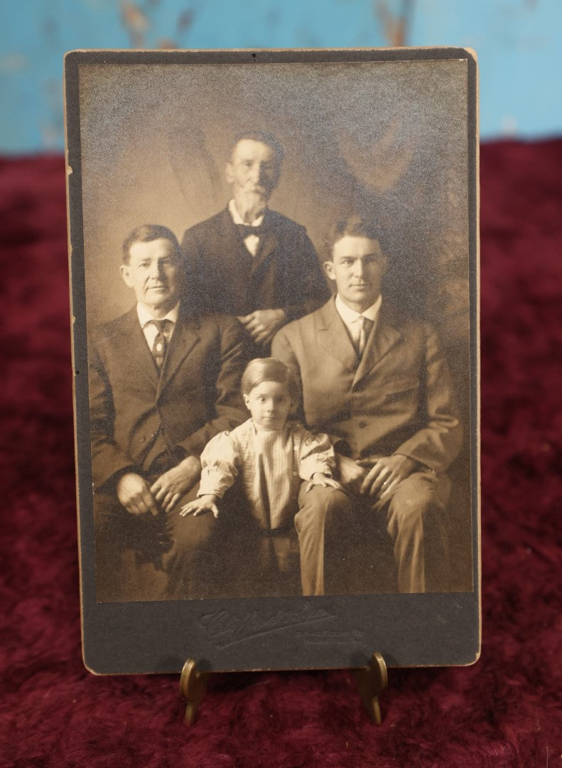 Lot 184 - Single Photo - Rare Cabinet Card Photo of Four Generations In One Shot, George, George, George, And John Holzhauers