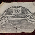 Lot 020 - Vintage Grave Rubbing of An 18th Century New England Grave Memento Mori, Name Illegible, On Paper, Unframed, Floral Designs, Winged Grinning Face, Note Severe Wear, Folds, Losses